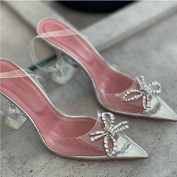 Elegant Silver and Pink Women's Heels - Picture 5 of 7